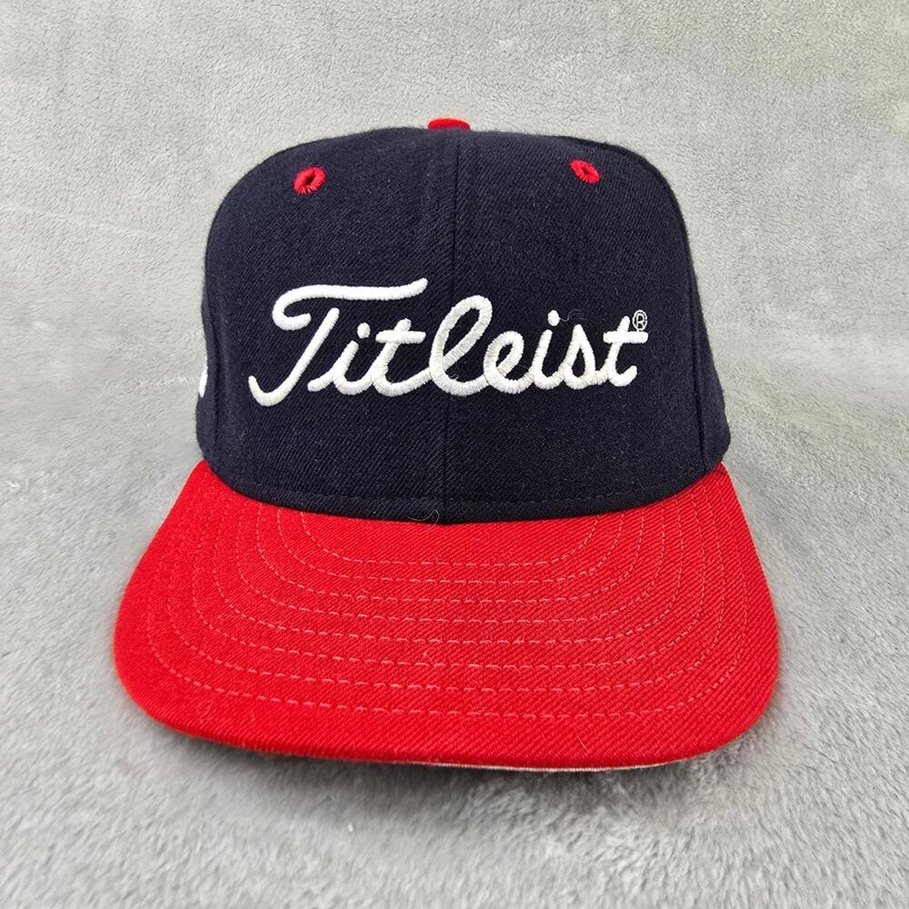 Vintage Titleist New Era 59FIFTY Fitted Hat Size 7 1/2 Footjoy Wool 90s USA